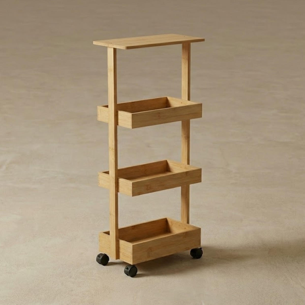 KÜCHENREGAL Hyga 87,5 cm Rollen - Beige, Naturmaterialien (18/87.5/33cm) - NUXIO