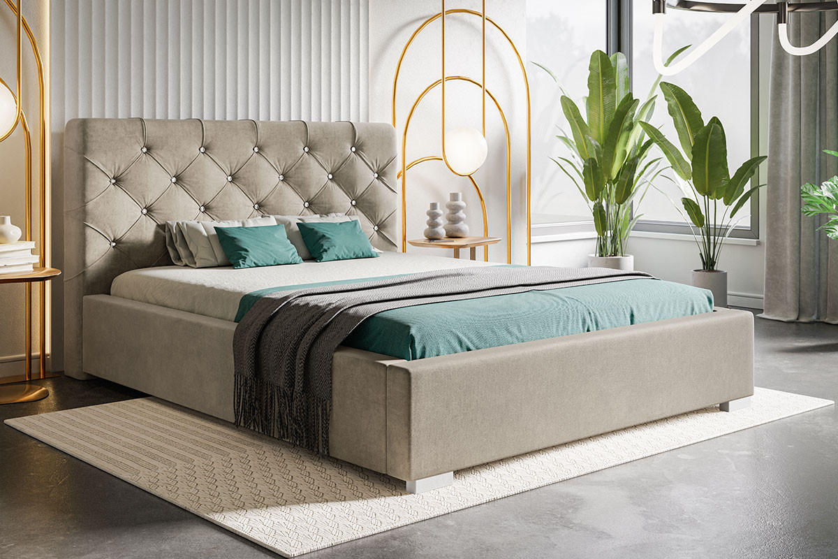 BETT Beige BEN 11 180x200 cm - Beige, Textil (180/200cm) - Sepro Meble