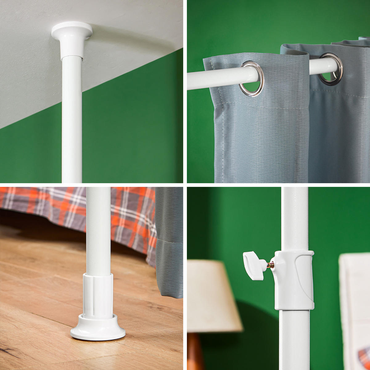 TELESKOPVORHANG Dunkelgrau - Dunkelgrau, Kunststoff/Metall (266/262/2cm) - SoBuy