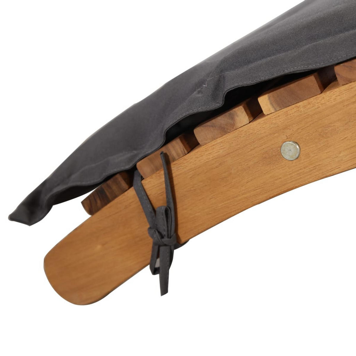 SONNENLIEGE Mit Auflage Massivholz Akazie Dunkelgrau - Dunkelgrau/Grau, Holz/Textil (55/64/184cm) - vidaXL