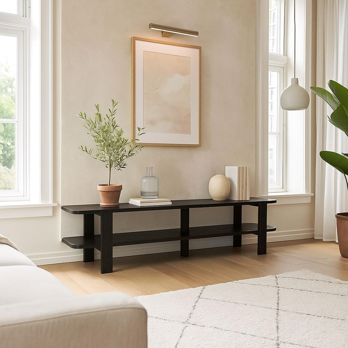 TV LOWBOARD Glam Schwarz - Schwarz, Holzwerkstoff (150/35/33cm) - moebel17