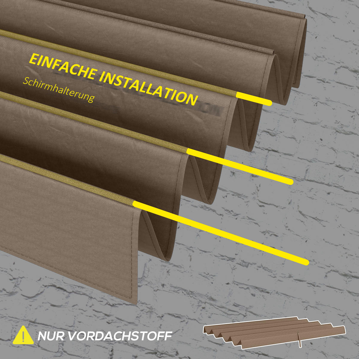 ERSATZDACH für 2,85 x 2 m Gartenpavillon, ausziehbar, einfache Montage, Polyester, Kaffee - Cappuccino, Textil (286/23/245cm)