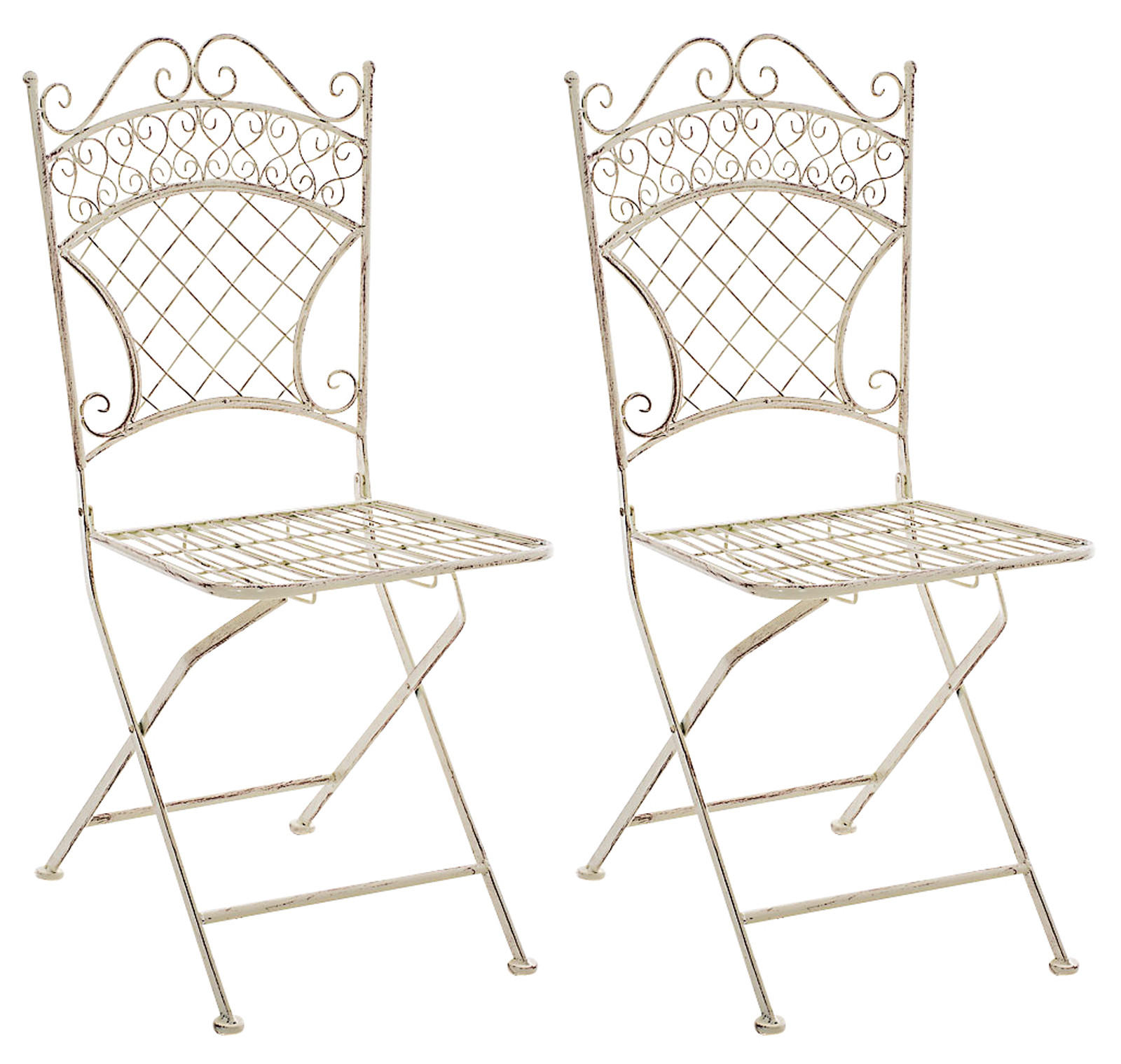 GARTENSTÜHLE Adelia - 2er Set antik-creme - Naturfarben, Metall (42/94/37cm) - TPFGarden