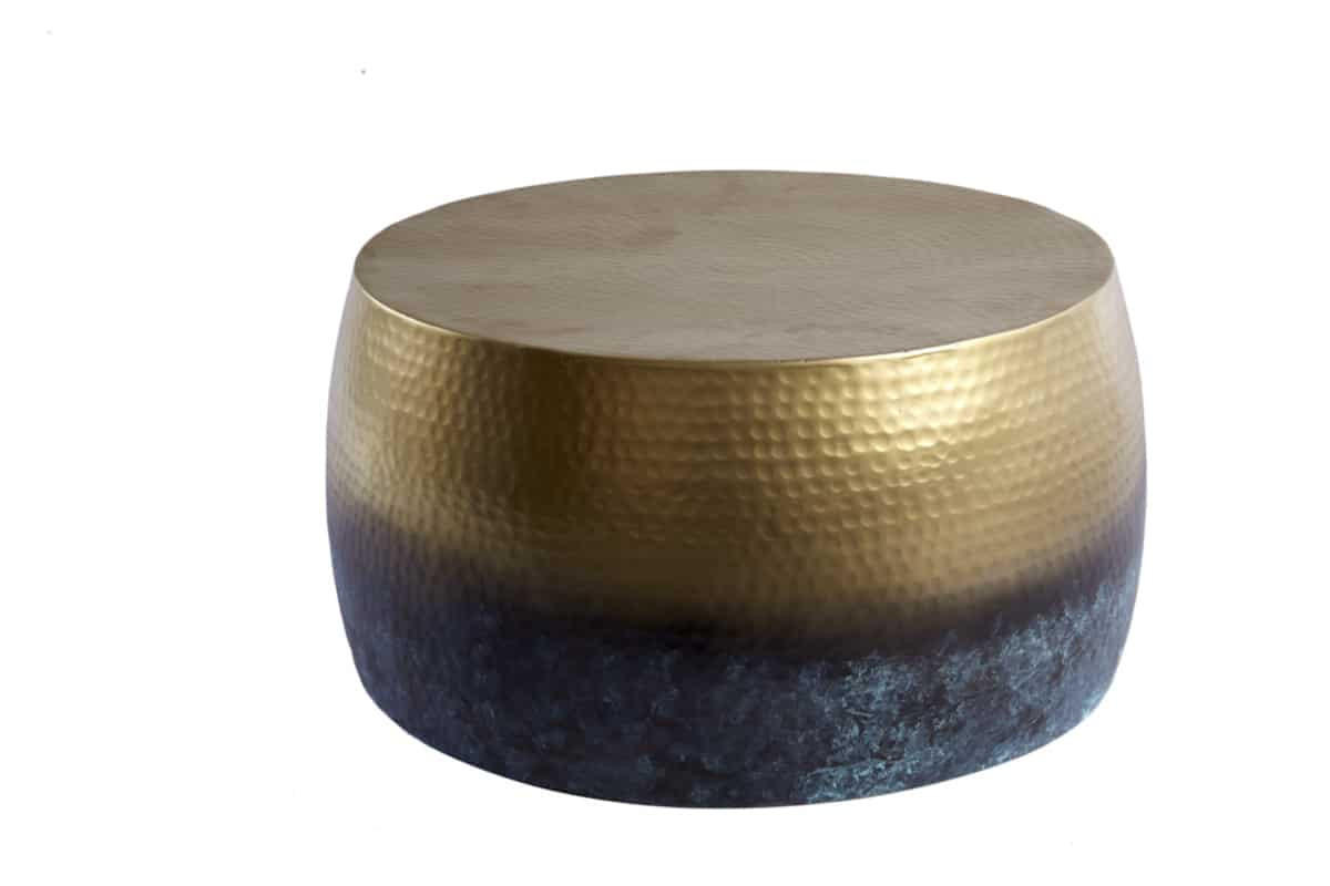 COUCHTISCH ORIENT III Metall Gold 60 cm - Blau/Goldfarben, Metall (60/60/31cm) - riess-ambiente