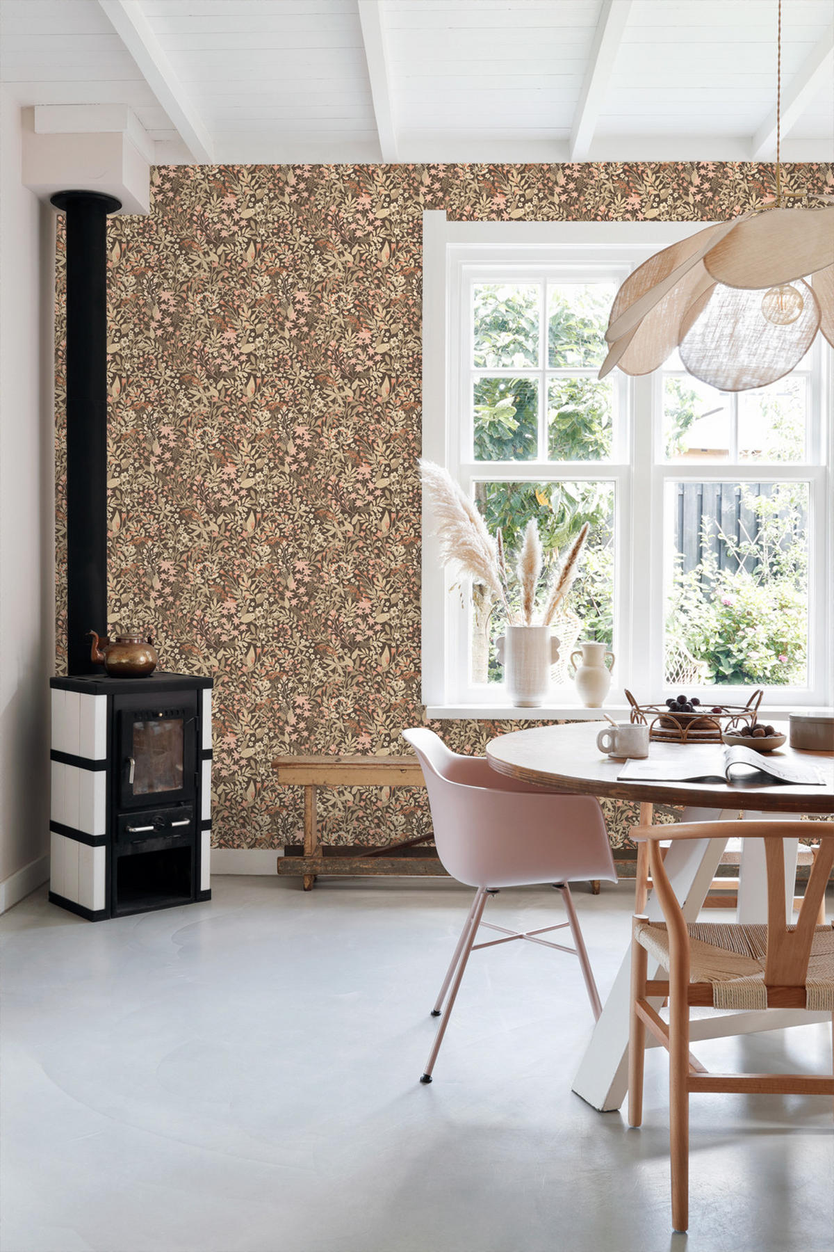 TAPETE Feldblumen 50 x 900 cm - Braun, Papier (50/900cm) - ESTAhome