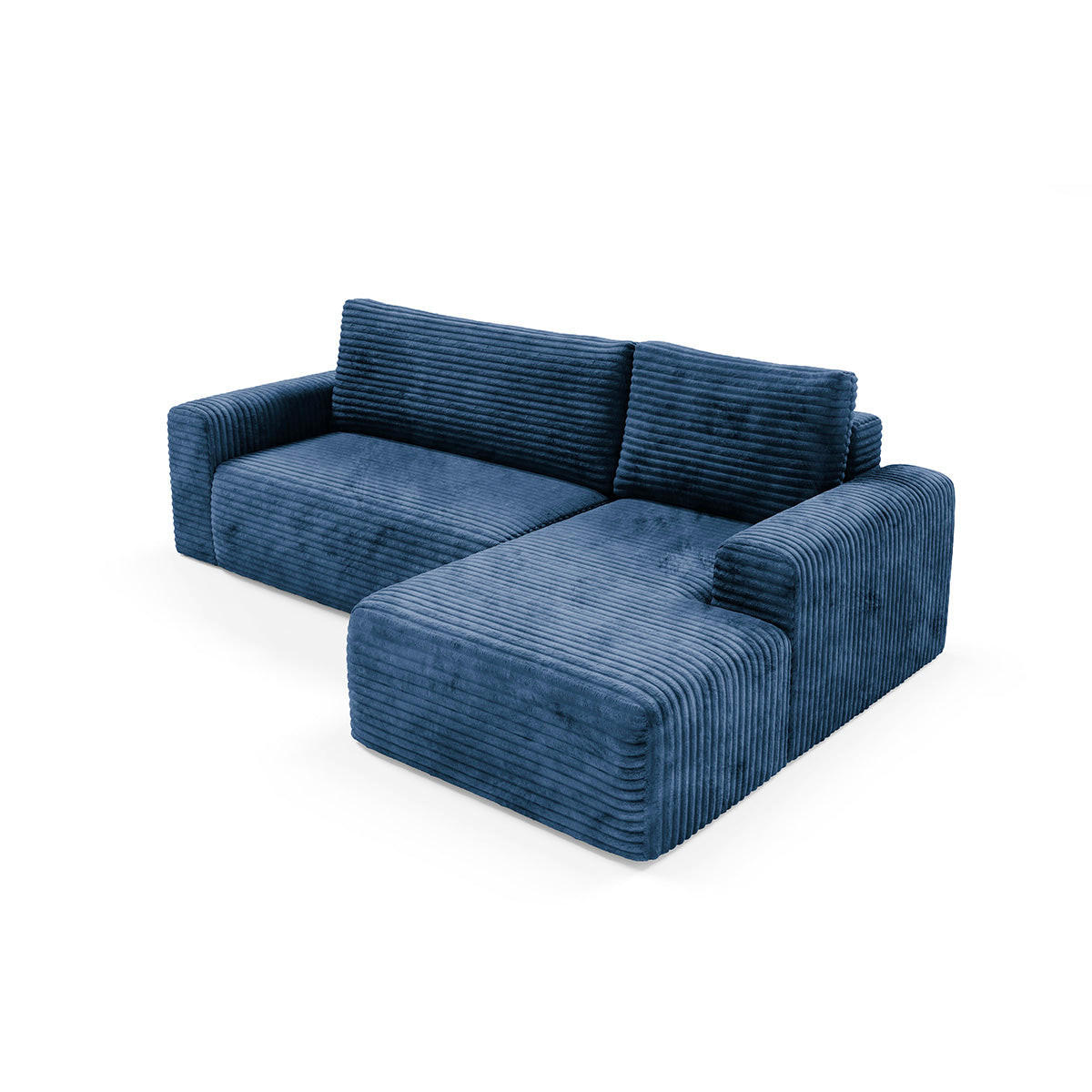 ECKSOFA Romeo 3 Sitzplätze Dunkelblau - Blau, Holz (268/163cm) - Petits-meubles