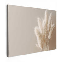 LEINWANDBILD Pampasgras - Federn - Pastell - Weiß 40x30 cm - Naturfarben, Textil (40/30cm) - MuchoWow