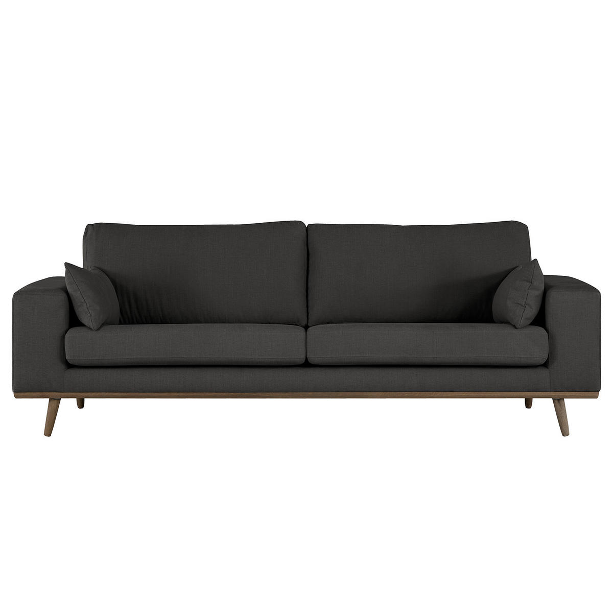 2-SITZER SOFA - Eichefarben/Anthrazit, Naturmaterialien/Eichenholz (197/81/88cm) - home24