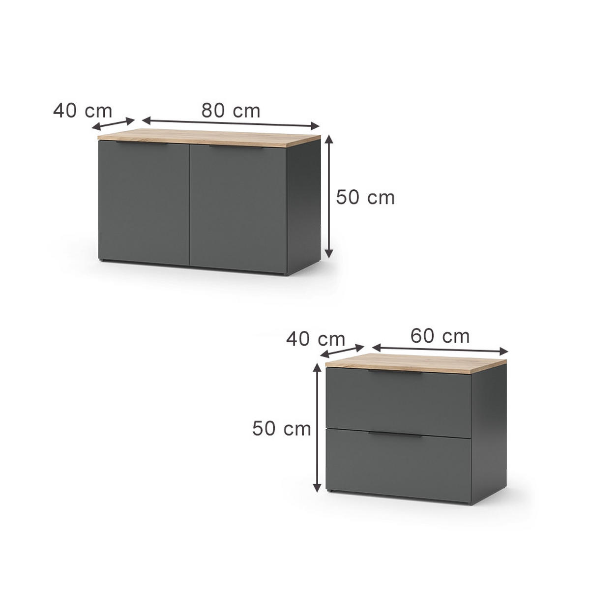 NÁSTĚNNÁ SKŘÍŇKA Wido Antracit - Sonoma dub/antracitová, kompozitní dřevo (80/50/40cm) - Vicco