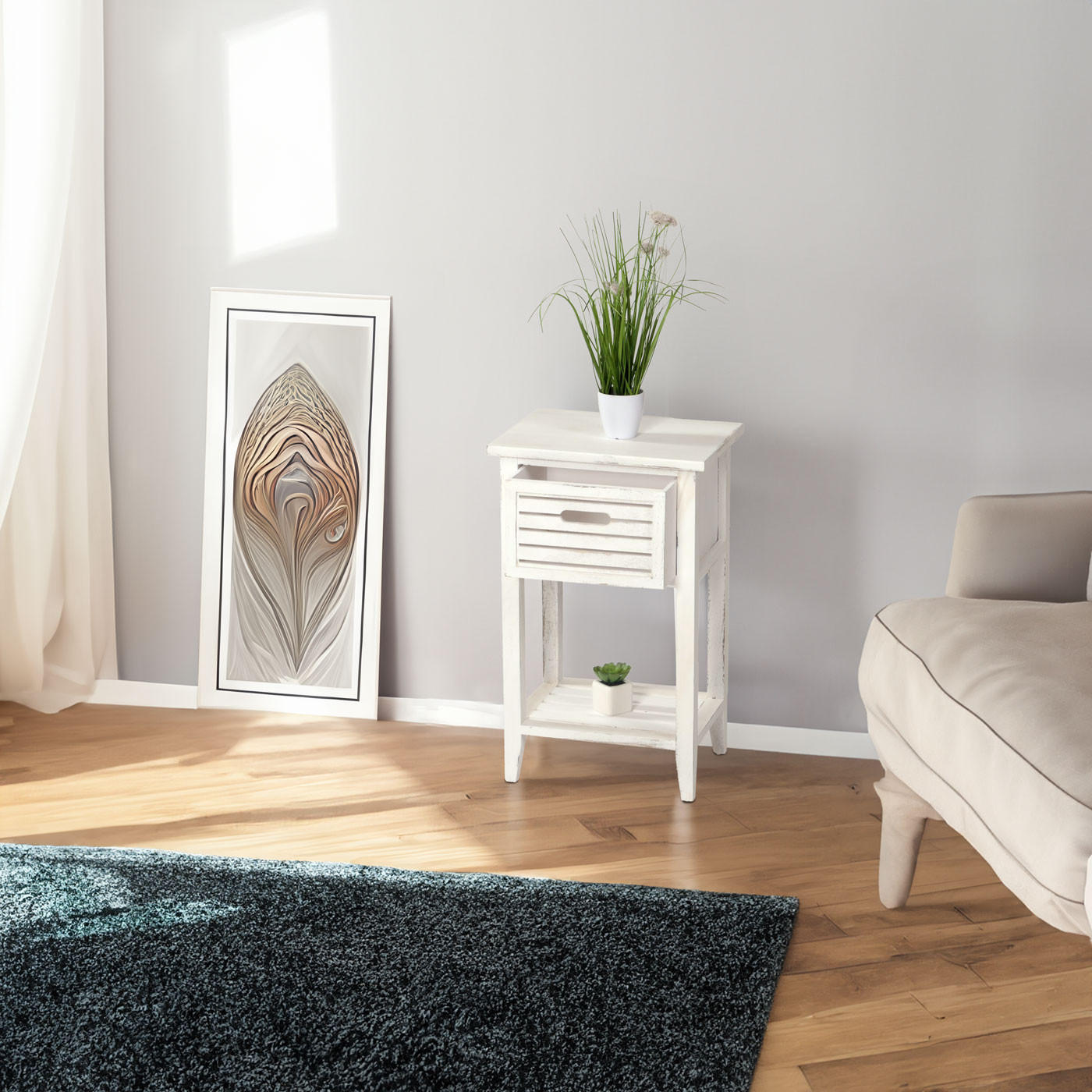 KOMMODE SCHUBLADE SHABBY-LOOK Cremeweiß - Weiß, Holz (38/61/30cm) - MCW