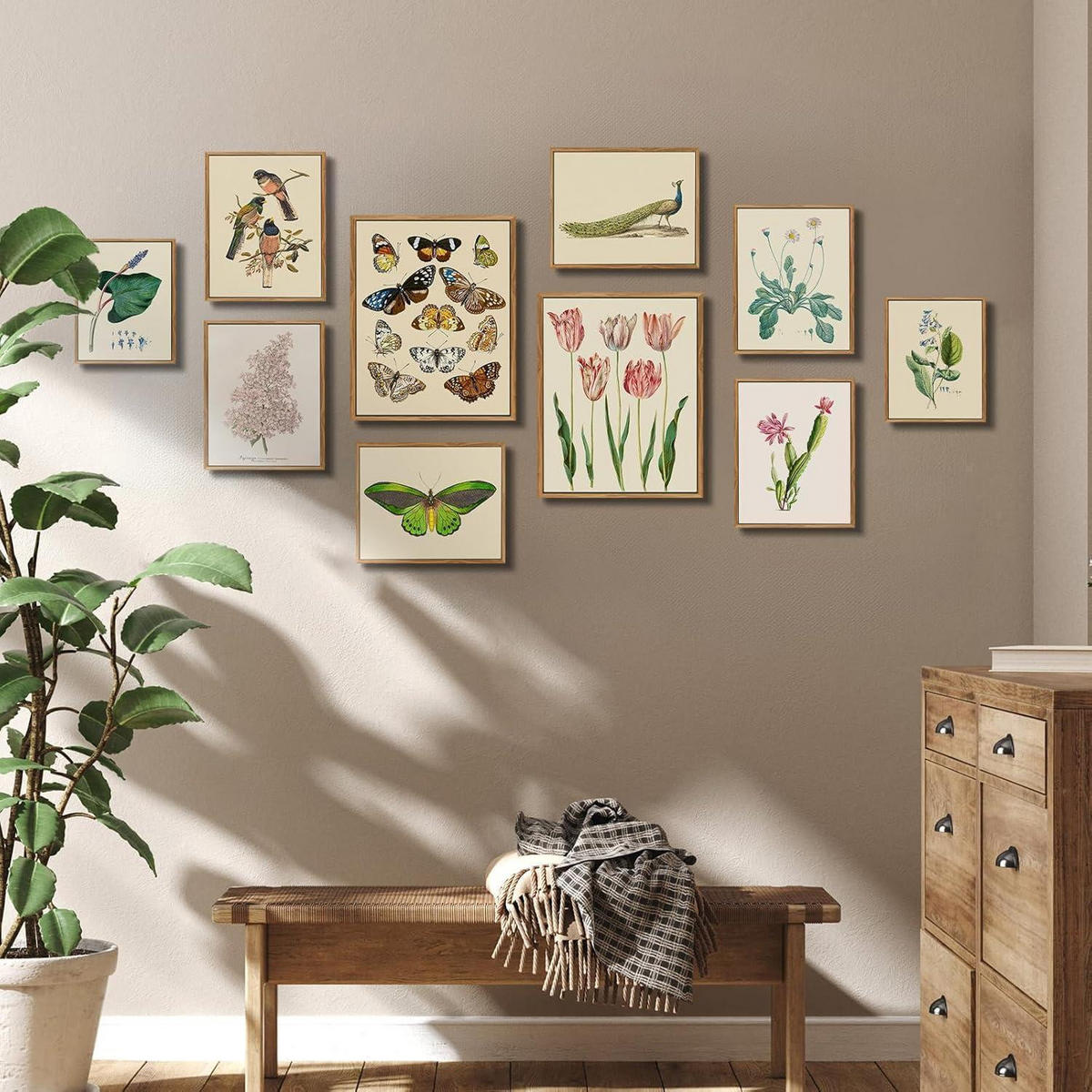 LEINWANDBILD mit Rahmen Botanisch Rosa Kaktus 20 x 25 cm - Rosa, Holz (20/0.5cm)
