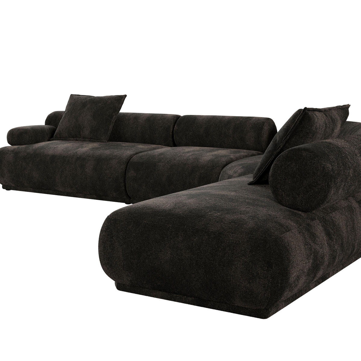 SOFA 7,5-SITZER Rembrandt Links Dunkelbraun - Braun, Kunststoff (594/97cm) - Zuiver