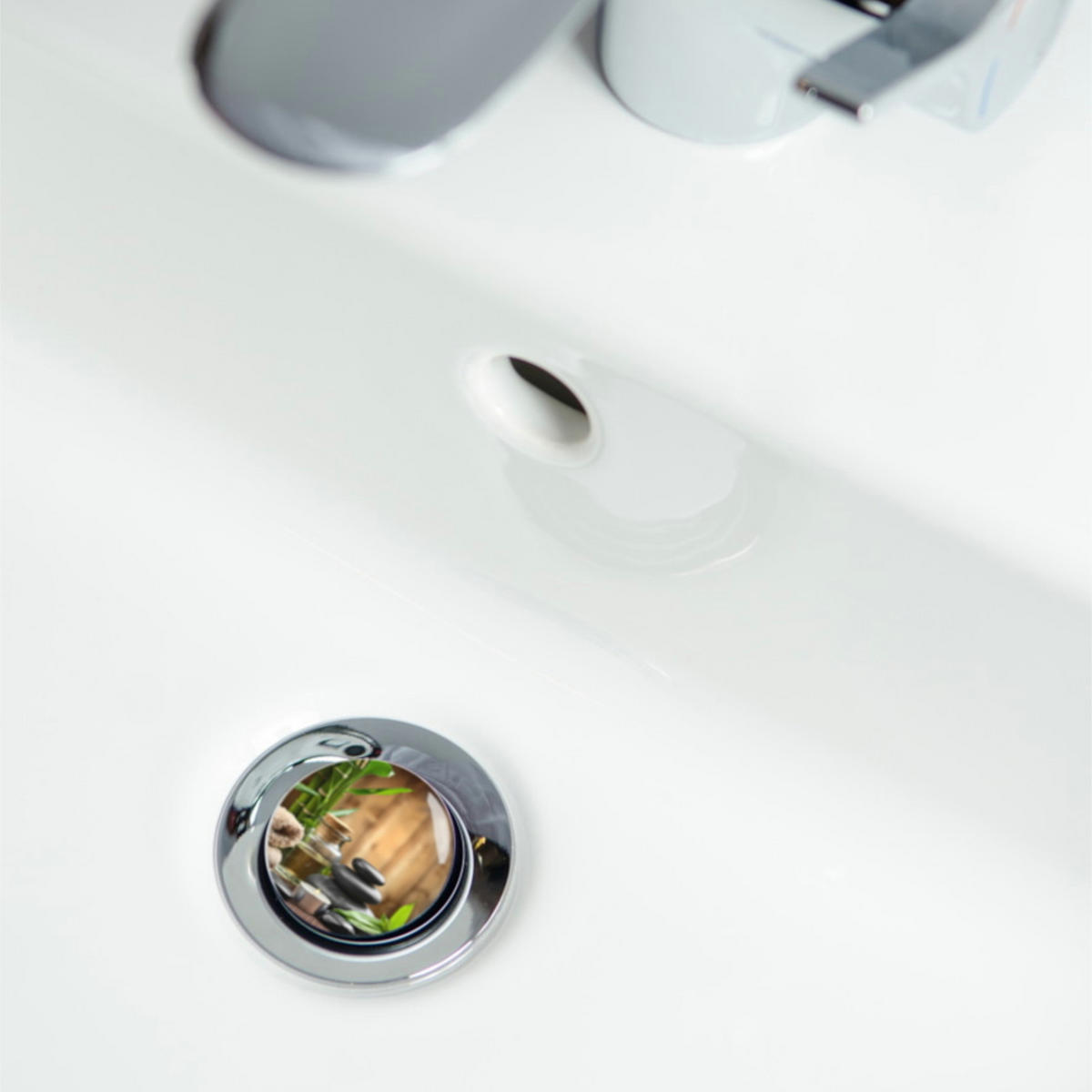 WASCHBECKENSTÖPSEL Spa - Braun, Kunststoff/Metall (4/7/7cm) - Sanilo