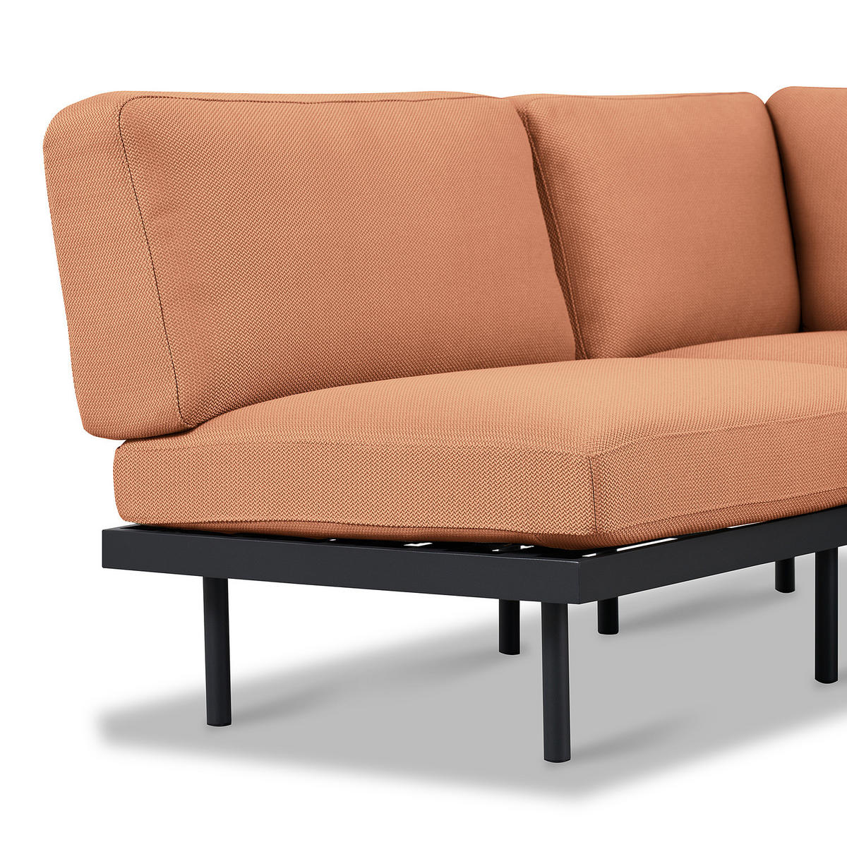 OUTDOOR-ECKSOFA - Rosa, Textil/Metall (172/80/186cm) - home24