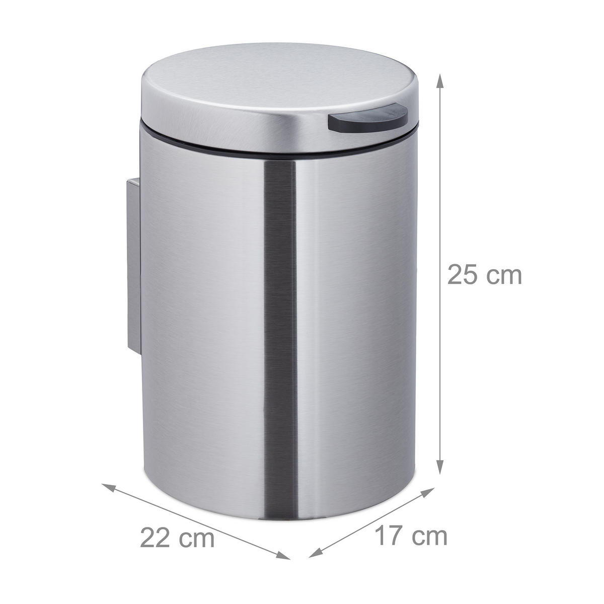 KOSMETIKEIMER - Silberfarben, Kunststoff/Metall (17/25/22cm) - Relaxdays