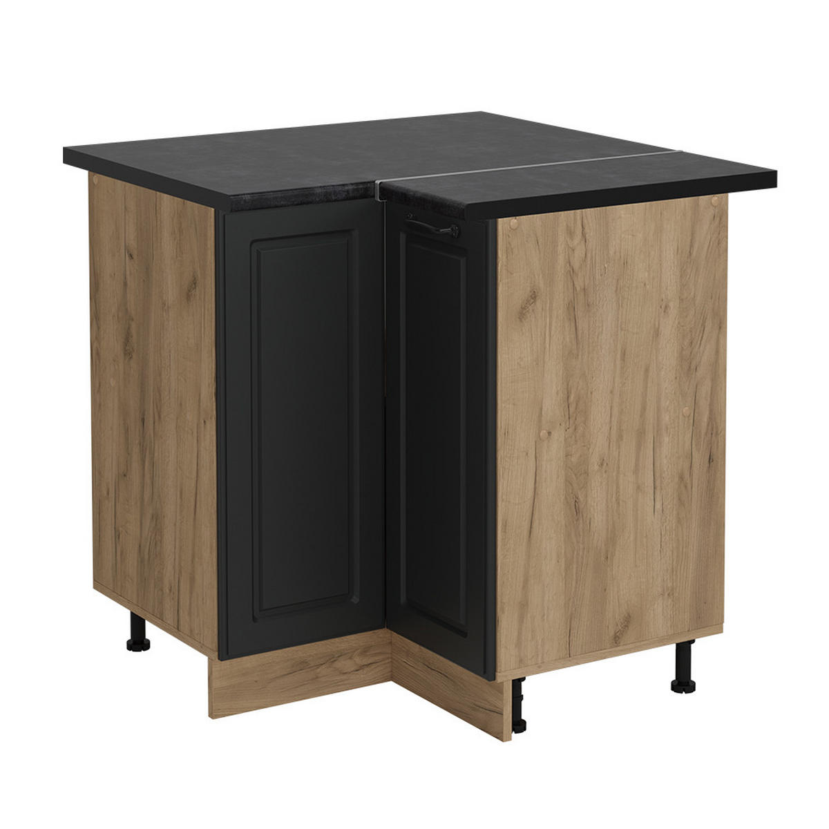 ECKUNTERSCHRANK R-Line Anthrazit Landhaus 75.6 cm , AP Anthrazit - Honigeiche/Anthrazit, Holzwerkstoff (75.6/81.6/60cm) - Vicco