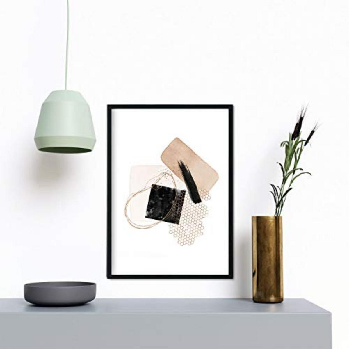 POSTER Set mit 4 Blätter und abstrakten Formen mit braunen Tönen A4 Rahmenlos - Klar, Papier (29.7/3cm) - Nacnic