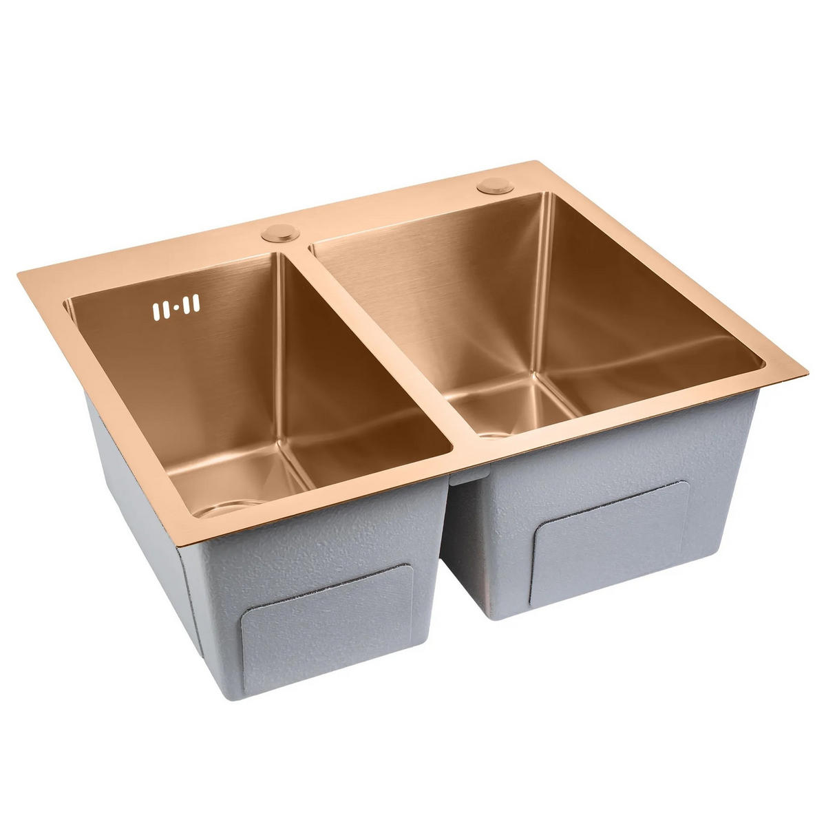 EDELSTAHLSPÜLE Rea Toby Brush Copper ohne Küchenarmatur - Kupferfarben, Metall (48/21/56cm) - REA