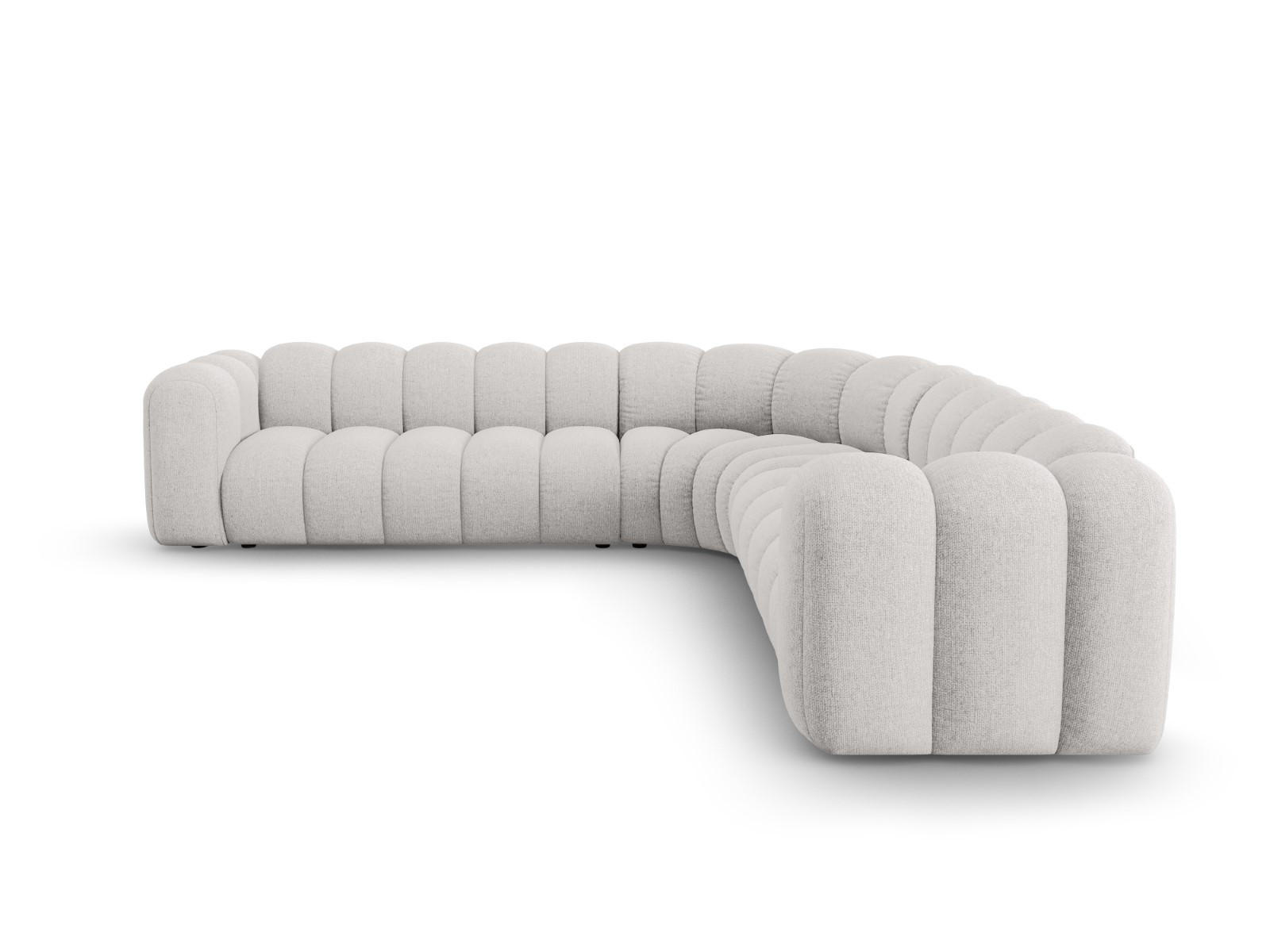 ECKSOFA symmetrisch modular Lupine aus Chenille-Stoff hellgrau 5 Sitzplätze - Hellgrau, Textil (309/309cm) - Micadoni