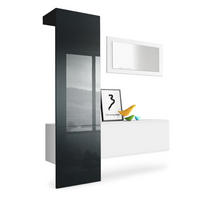 GARDEROBE Carlton Paneel in Schwarz Hochglanz - Schwarz Hochglanz, Holzwerkstoff (156/193/35cm) - Vladon