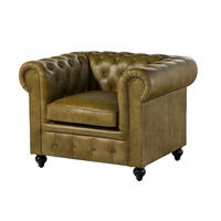 SESSEL Echtleder 105x82x75 grün CHESTERFIELD #302 - Grün, Leder (105/75/82cm) - Massivmoebel24