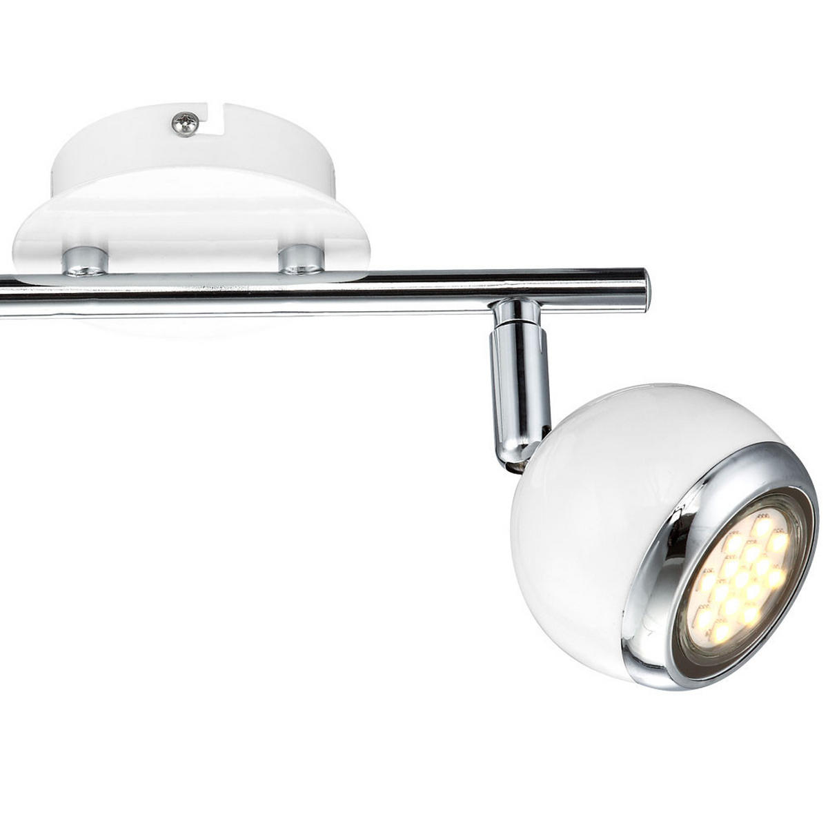 LED DECKENLEUCHTE OMAN Weiß Chromring - Weiß, Metall (25/10/15cm) - Globo Lighting