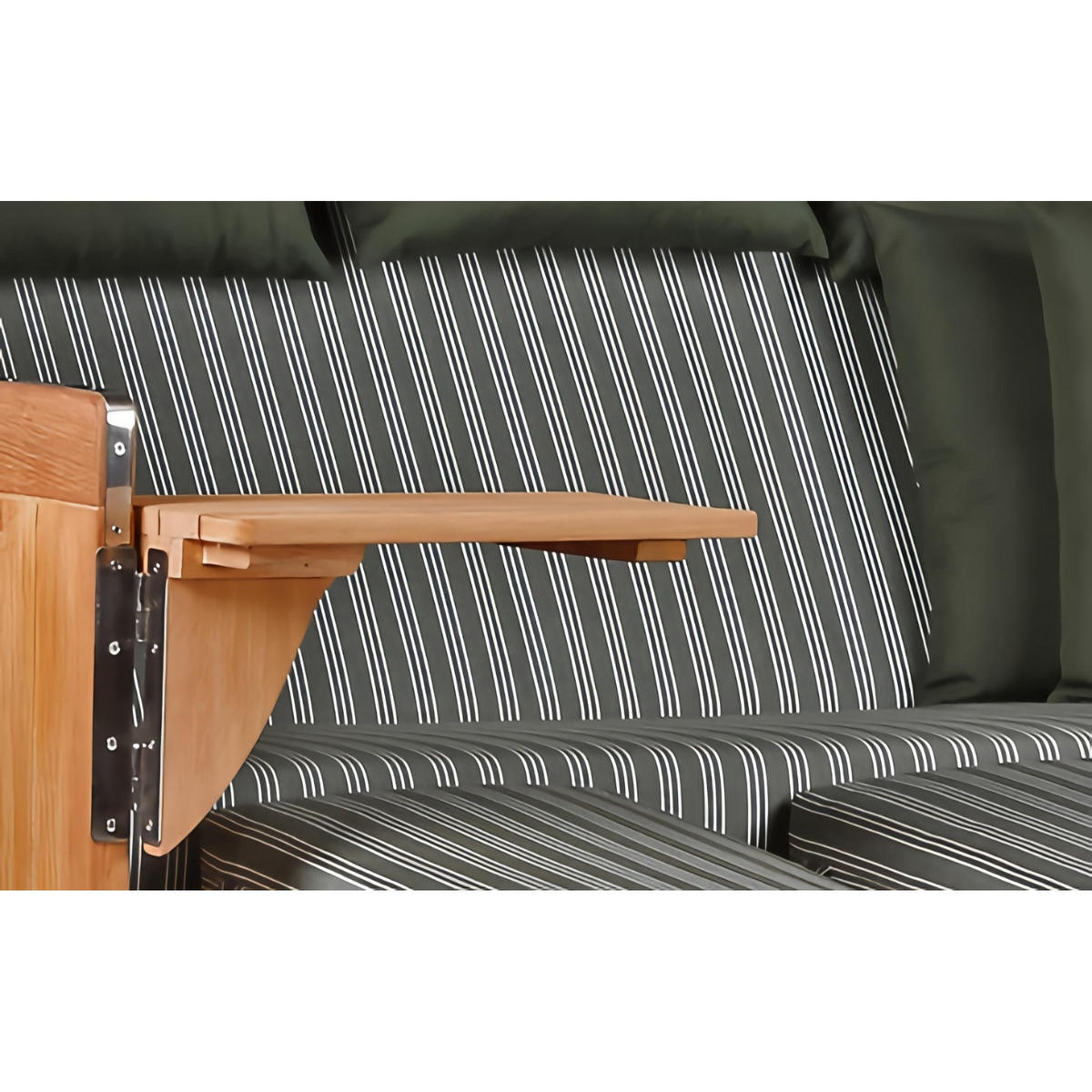 STRANDKORB XXL Baltikum mit Bullaugen - Braun/Grün, Metall (170/170/95cm) - Mr. Deko