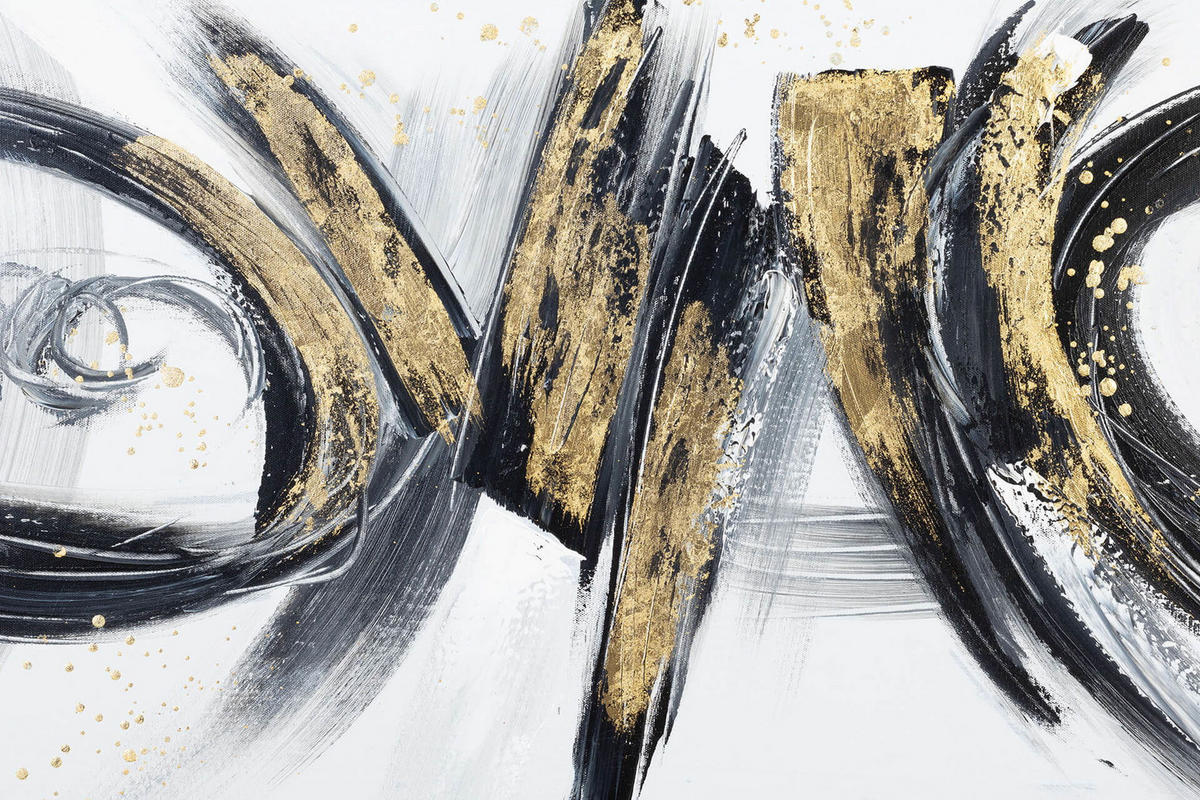 ACRYLBILD HANDGEMALT 120/60 cm - Schwarz/Grau, Holz/Textil (120/60cm) - KUNSTLOFT