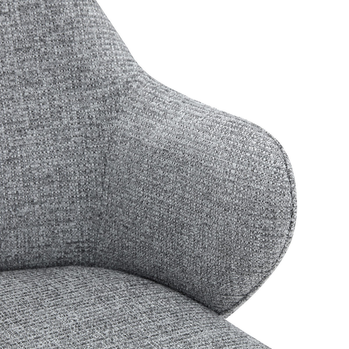 STUHL 2er-Set mit breiter Rückenlehne 83 cm Stoff Grau - Dunkelgrau, Metall (56.5/83/53cm) - Meubliv