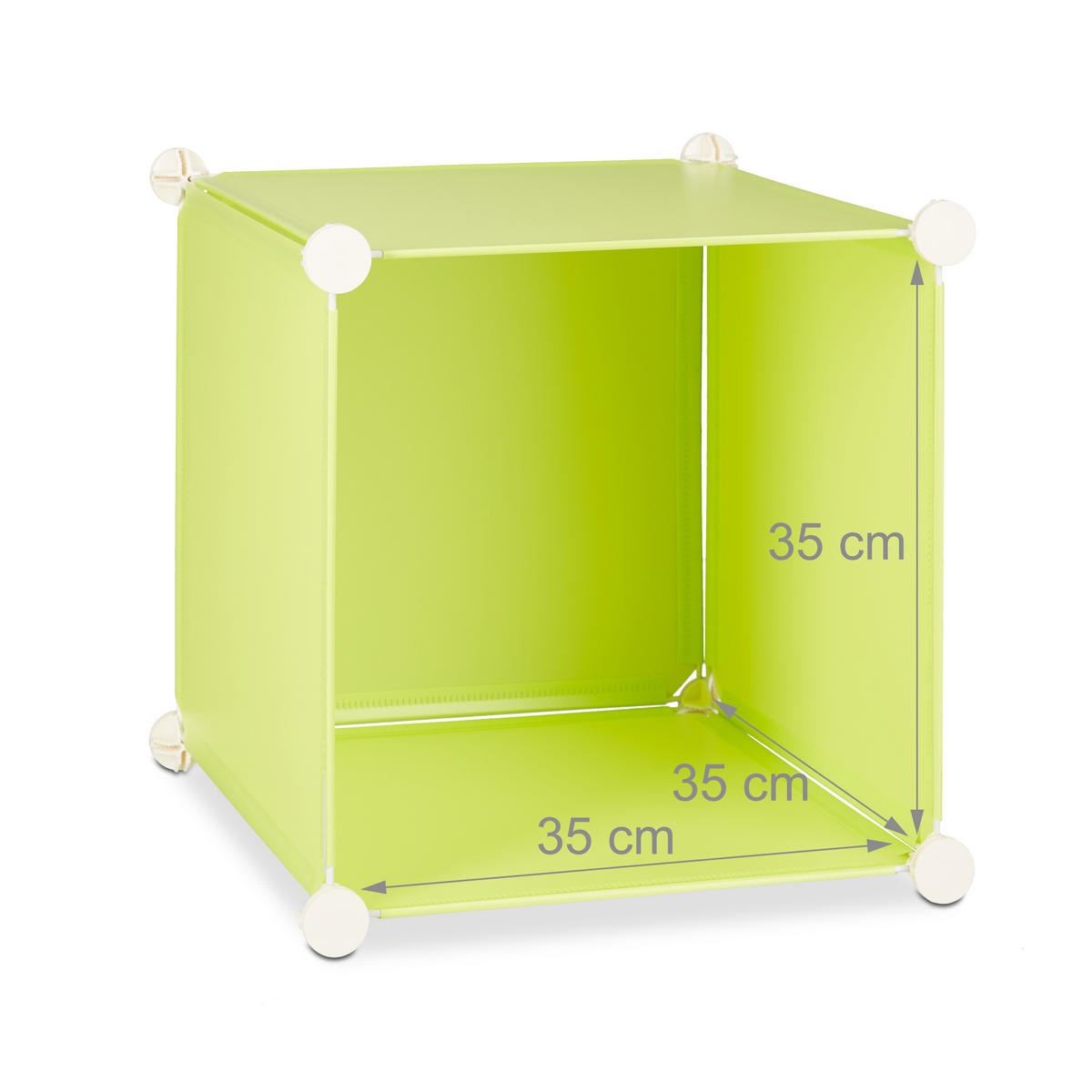KINDERREGAL Stecksystem - Grün, Kunststoff/Metall (74/145/37cm) - Relaxdays