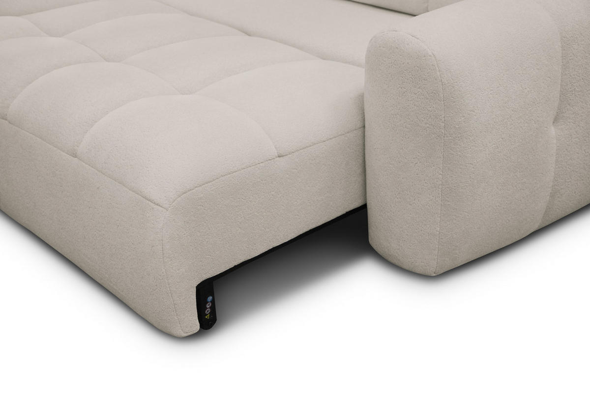 ECKSOFA LUMERO 4-Sitzer LINKS, creme - Ecru/Schwarz, Holz/Textil (275/166cm) - Courtois Laville