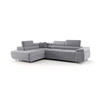 ECKSOFA EMILY mit Schlaffunktion Poso 55 Links - Hellgrau, Textil (275/200cm) - Bedante