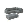 ECKSOFA inkl. Hocker Henrik Grau Boucle - Ottomane rechts - Braun/Grau, Holz/Textil (231/161cm) - S-Style Möbel