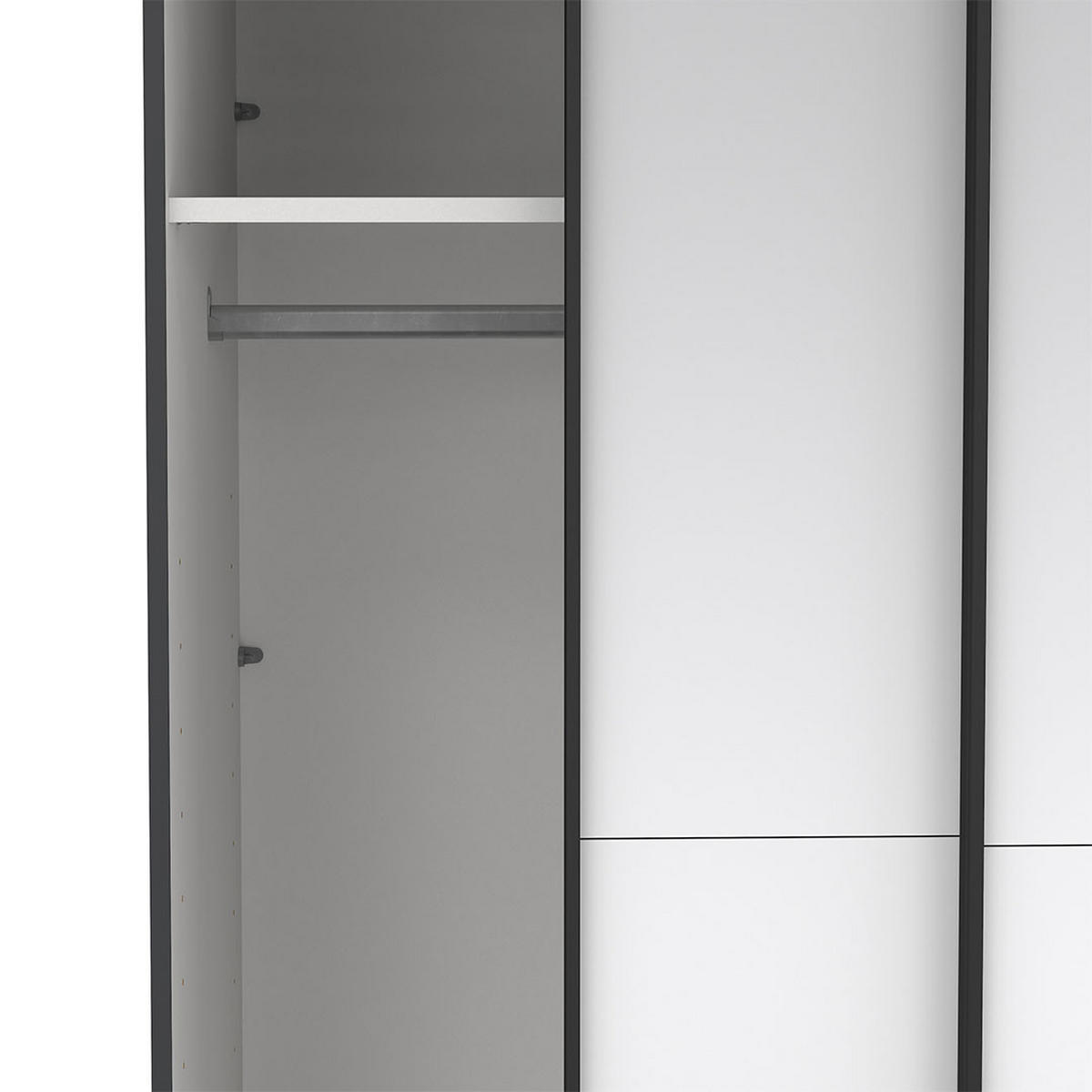SCHIEBETÜRENSCHRANK, Como, Grau, Holzwerkstoff, 119 x 67 x 221 cm - Grau, Holzwerkstoff (119/221/67cm) - ebuy24