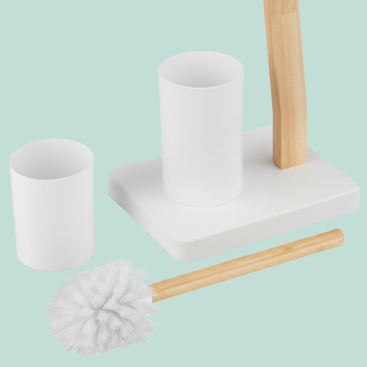 WC Garnitur - Multicolor, Holz/Kunststoff (23/78.5/18cm) - Relaxdays