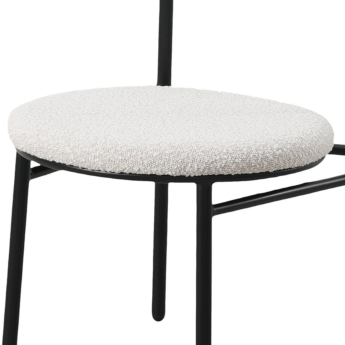 ESSZIMMERSTÜHLE - 2er-Set - Metall / Textil - Schwarz/Weiß, Textil/Metall (54/73/48cm) - home24