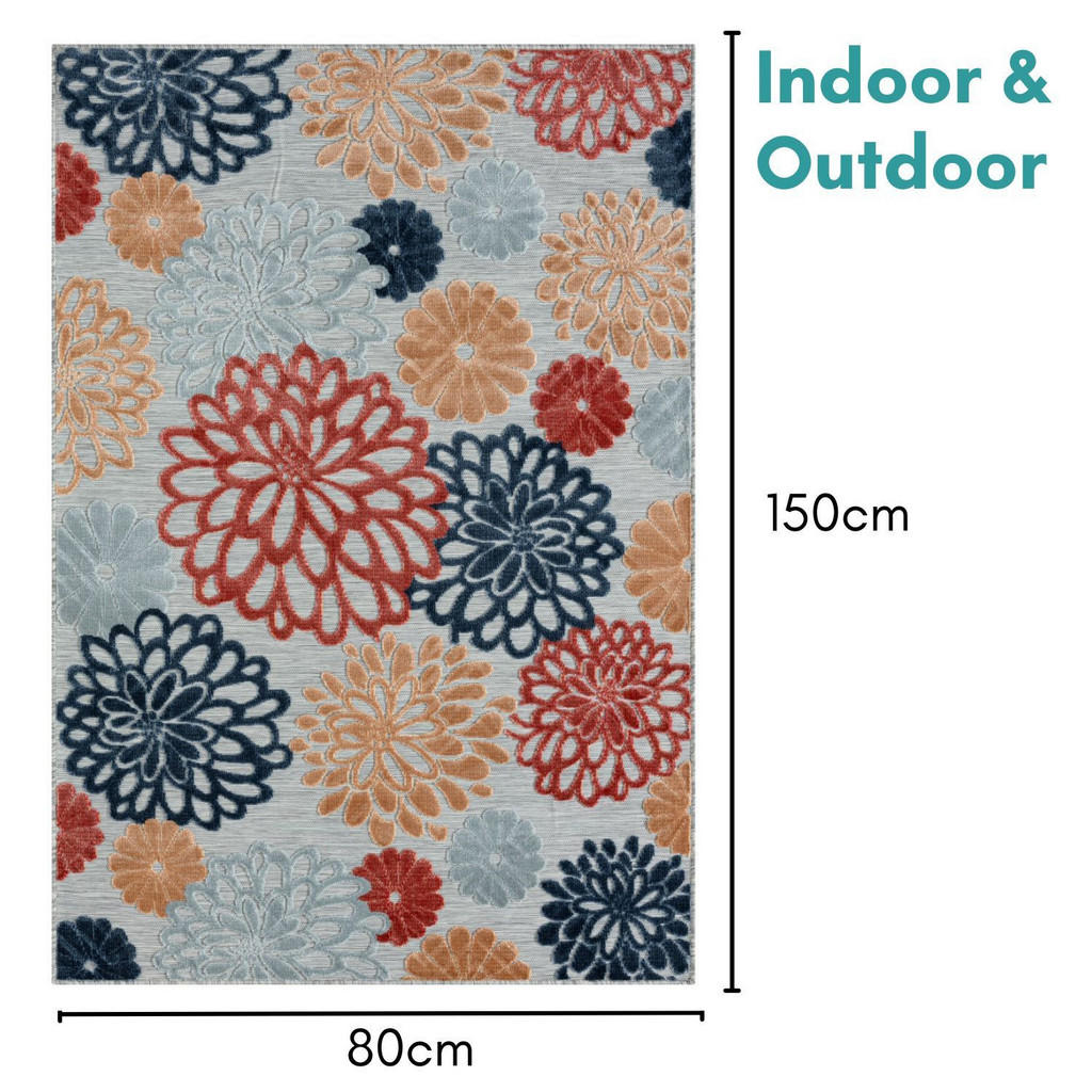 Thumbnail - My-Rug Outdoorteppich, Hellgrau, Mehrfarbig, Textil, Rechteckig, 80x150 cm, UV-beständig, pflegeleicht, wasserabweisend,...