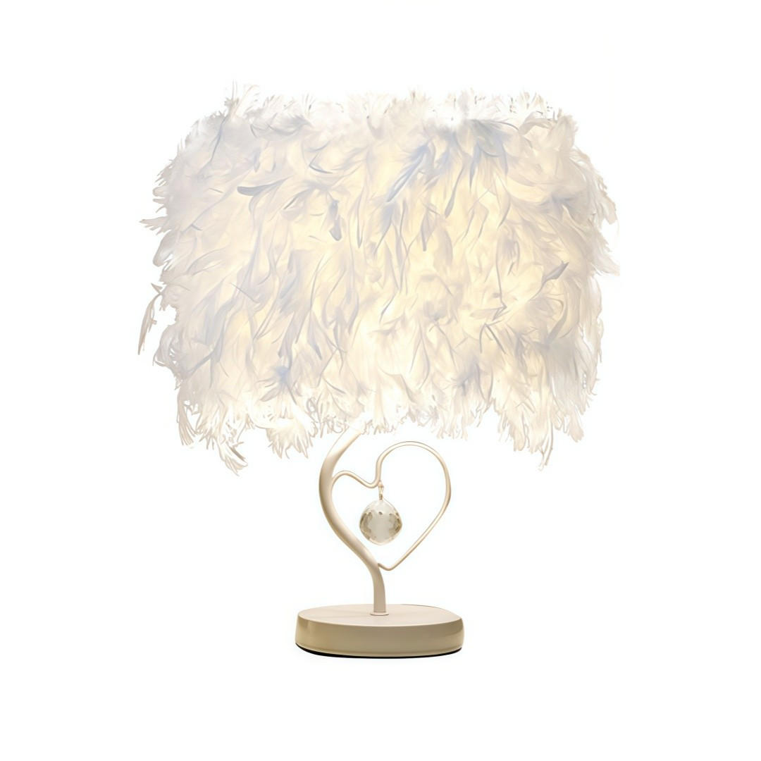 TISCHLEUCHTE Herzform Feder Romantisch - Weiß, Naturmaterialien (30/23/30cm) - Weltevree