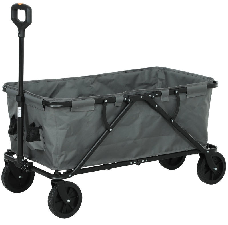 GARTENKARRE aus Polyester 100x55x56 cm in Dunkelgrau mit Faltbar - Dunkelgrau, Metall (55/56/100cm) - Modfu