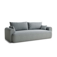 SOFA MIT SCHLAFFUNKTION Toluca Blau grau Webstoff - Blaugrau/Schwarz, Holz/Holzwerkstoff (247/69/104cm) - Maison de Reve