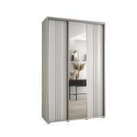 SCHWEBETÜRENSCHRANK 235,2/160/45 3-türig - Silberfarben/Weiß, Holz/Metall (160/235/45cm) - Abiks Möbel