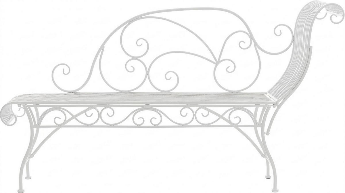 GARTENLIEGE Metall Weiß - Weiß, Metall (156/78/46cm) - CLP