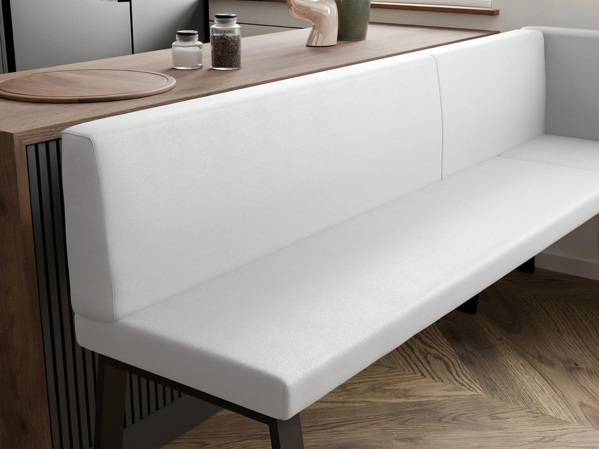 ECKBANK rechts MONO Y Kunstleder glatt, 128/168 cm Weiß - Weiß, Kunststoff/Textil (128/168cm) - Idohome