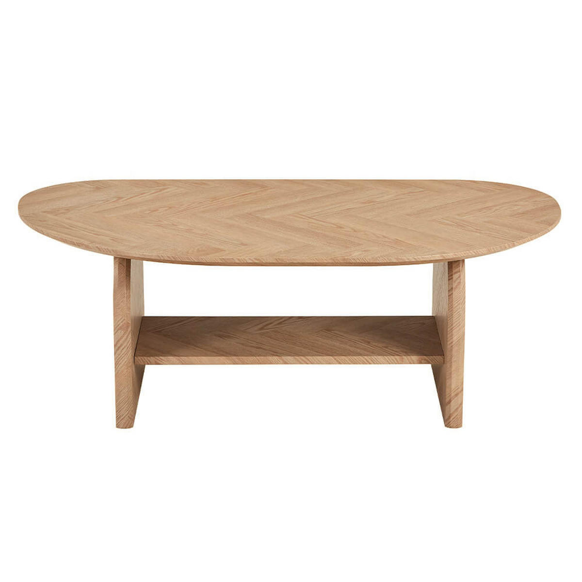 COUCHTISCH LIARA - Fishbone Oak - Braun, Holz (42/120/70cm) - Home Deluxe