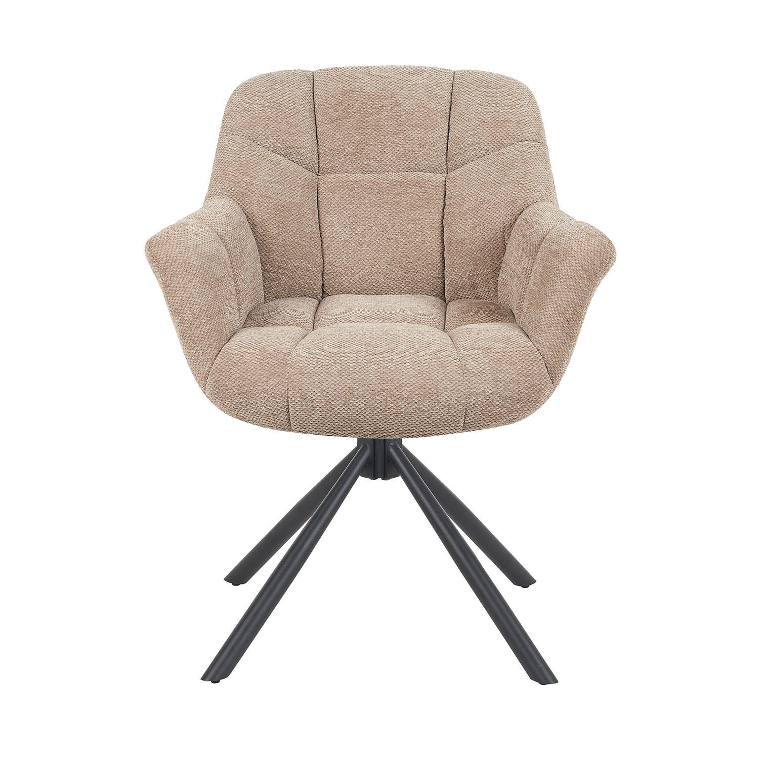 DREHSTUHL Mika-Luka 2er-Set - Beige/Schwarz, Textil/Metall (65/81/66cm) - DUBI Möbel