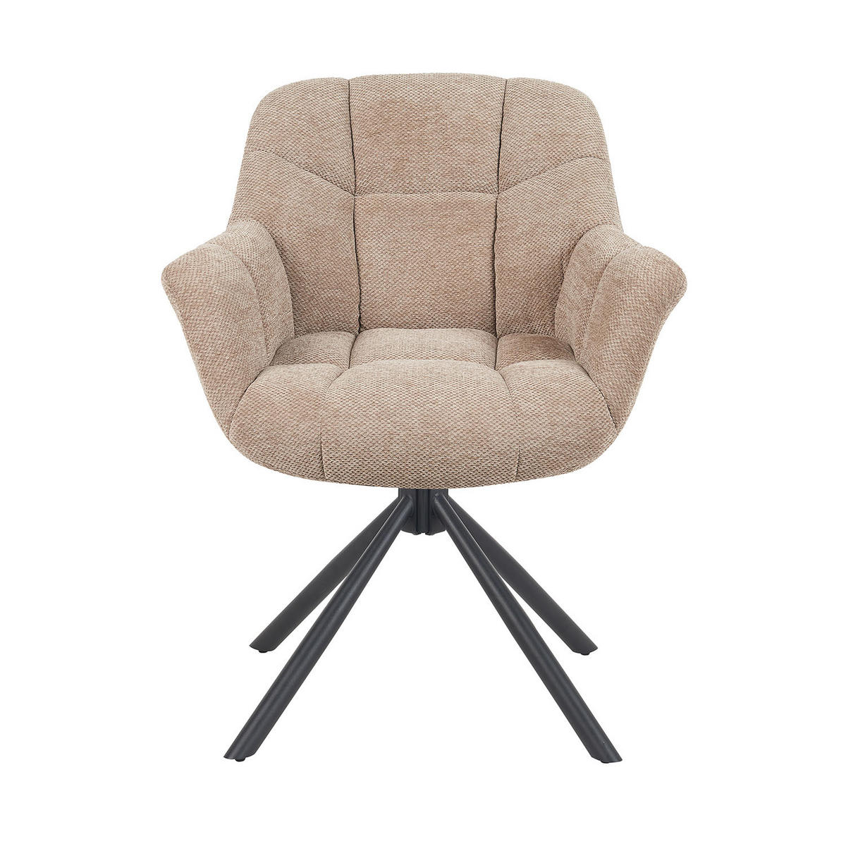 DREHSTUHL Mika-Luka 2er-Set - Beige/Schwarz, Textil/Metall (65/81/66cm) - DUBI Möbel