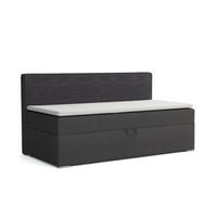 BOXBETT MATI 100/200 Anthrazit mit Taschen-Federkernmatratze H4 - Anthrazit, Holz/Holzwerkstoff (100/200cm) - Deine Möbel 24