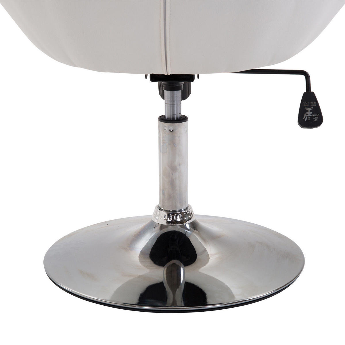 DREHHOCKER DE-06860 mit Stahlbasis und Kunstlederbezug Weiß - Weiß, Metall (59/90/71cm) - ComfortXL