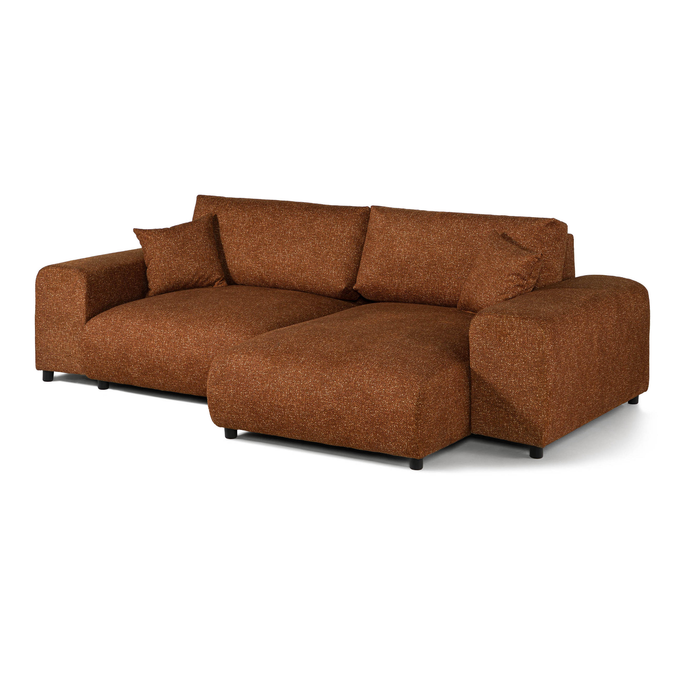 ECKSOFA Plüsch 237x144x79 orange PAULINA - Orange, Kunststoff (237/144cm) - Massivmoebel24