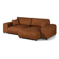 ECKSOFA Plüsch 237x144x79 orange PAULINA - Orange, Kunststoff (237/144cm) - Massivmoebel24